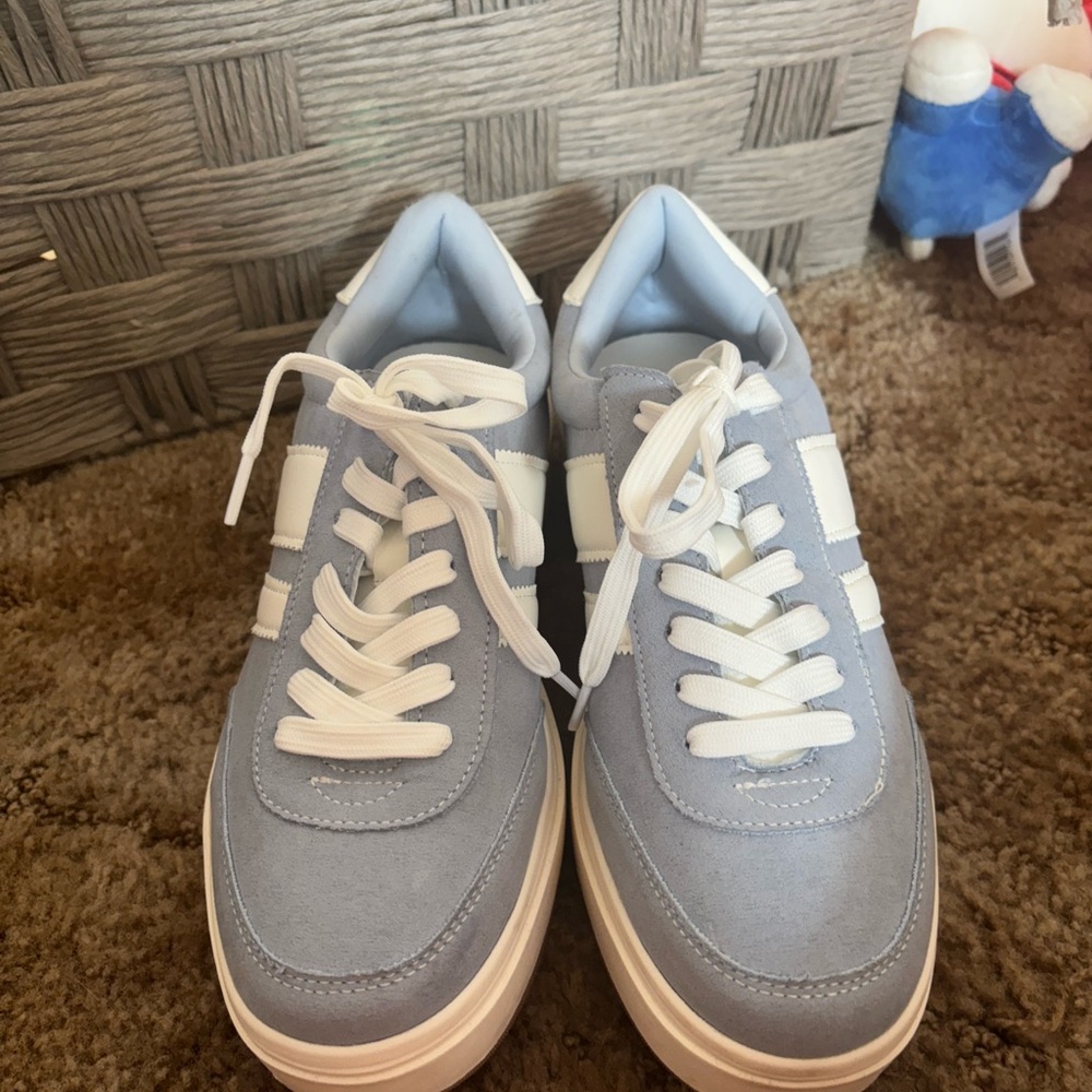 Light Blue and White Sneakers